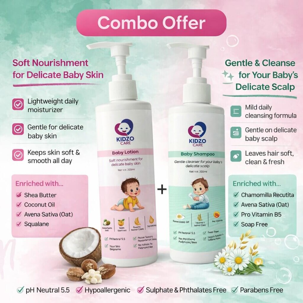 Baby Care Combo Shampoo & Lotion - Kidzo Care